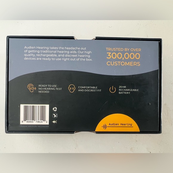 Audien ATOM Rechargeable Hearing Amplifier New Open the Box - Picture 2 of 3